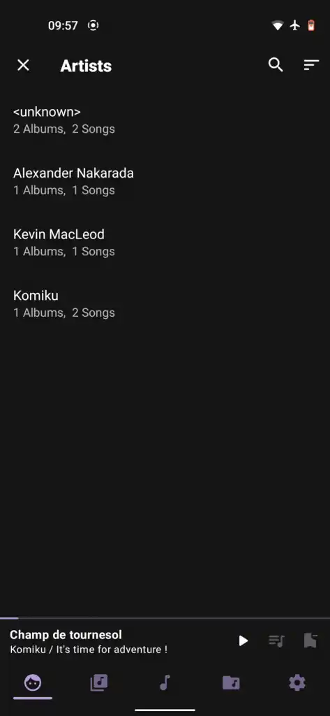 music player go screenshot