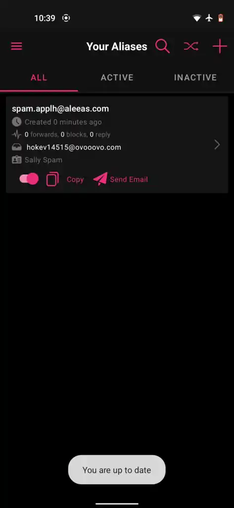 simplelogin screenshot