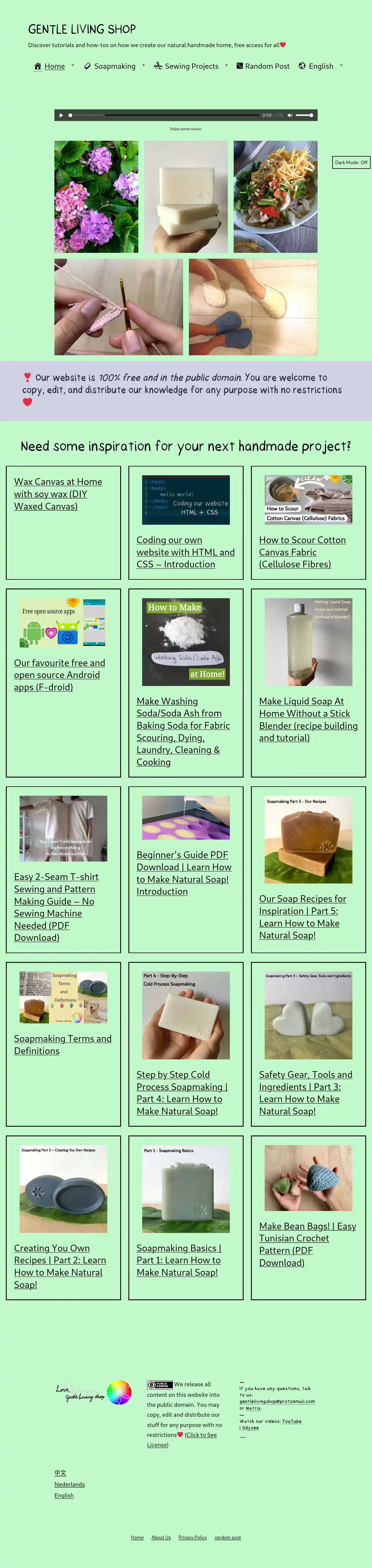 screenshot of the old website front page